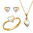 8ct gold set earrings ring with pendant
