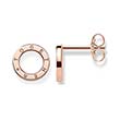 Ladies earstuds circles Together made of 925 silver, rosé