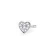 Single heart stud earrings in 925 silver with zirconia