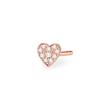 Single earring heart in 925 silver, rosé