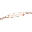 Silver bracelet in rose with engravable plate