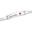 Silver bracelet red zirconia engraving