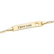 Bracelet gold plated heart with engraving plate