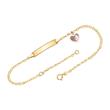 14K gold engravable bracelet with heart pendant