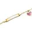14K Gold Engravable Bracelet With Heart Pendant