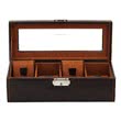 Watch box for 4 watches brown cognac