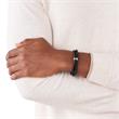 Mens vintage casual pulsera negro