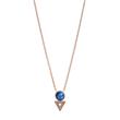 Halskette für Damen aus Edelstahl rosé Perlmutt blau