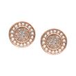 Sutton halo ear studs in stainless steel, cubic zirconia, IP rose