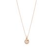 Sutton halo ketting in edelstaal, Zirkonia, IP rose