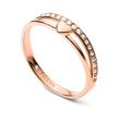 Ladies heart ring in rose gold plated stainless stee
