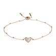 Ladies heart bracelet in stainless steel, rosé