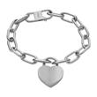 Ladies' engraving bracelet with stainless steel heart lock