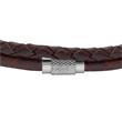All Stacked Up engraved bracelet, stainless steel, leather, brown