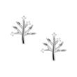 Fir tree ear studs in 925 silver with cubic zirconia