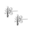 Fir tree ear studs in 925 silver with cubic zirconia