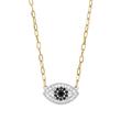 Ladies necklace evil eye in sterling silver, gold-plated