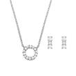 Conjunto de perlas minúsculas con cadena y pendientes, plata 925