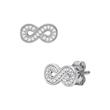 Ladies' Infinity ear studs in 925 silver with zirconia
