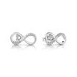 Infinity Stud Earrings For Ladies In Stainless Steel, Crystals