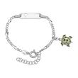 Engravable children's bracelet silver turtle