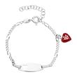 Engravable children's bracelet silver heart motive