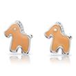 Sterling silver earrings horse motive for children