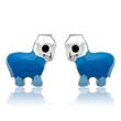 Studs sterling silver horse blue