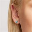Children's earrings sterling silver bunny blue