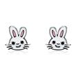 Ear studs bunnies for children made of sterling silver