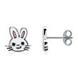 Ear studs bunnies for children made of sterling silver