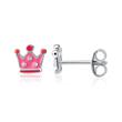 Stud earrings crown for girls in sterling silver