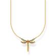 Necklace dragonfly small for ladies 925 silver gold plated