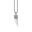 Necklace with tooth pendant in sterling silver with zirconia