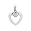 Sterling silver zirconia ceramic heart necklace