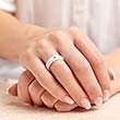 White ceramic wedding rings 6mm polished