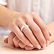 White ceramic wedding rings laser engraving 6mm