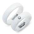 White ceramic wedding rings 6mm polished