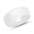 White ceramic ring 8mm matt, polished edges