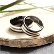 Modern two-tone ceramic wedding rings