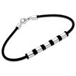 Bracelet rubber stainless steel element 23cm