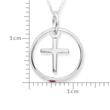 Sterling silver christening necklace ruby cross