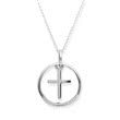 Christening necklace sterling silver emerald cross