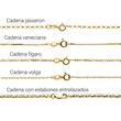 Cadena con nombre en oro amarillo 14 quilates cadenas seleccionables