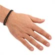 Schwarzes Leder Armband 6,5 mm