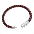 Leather bracelet 6mm stainless steel fastener