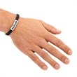 Bracelet leather stainless steel clasp black