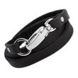 Armband Leder Edelstahlschnellverschluss schwarz LB0066