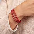 Red leather bracelet stainless steel fastener engraving