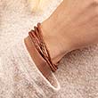 Brown bracelet stainless steel fastener engraving